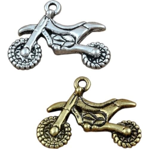 Motorcycle Charms Pendants 100Pcs 23x17mm Zinc Alloy Fashion Jewelry DIY Fit Bracelets Necklace Earrings A-281