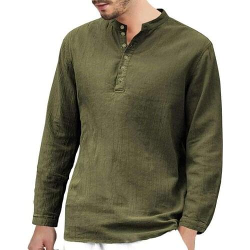 Male Polos Fashion Casual Long Sleeve Stand Collar Solid Color Breathable Polyester Eye-catching V-neck Slim Men Shirt Top