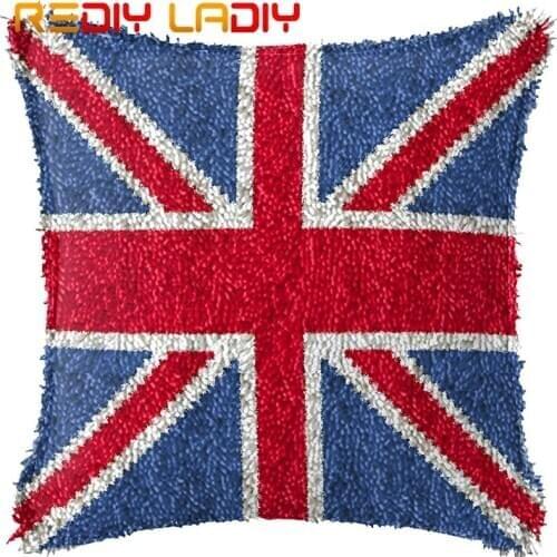 Latch Hook Cushion Pink Pigglet Pre-Printed Canvas Cushion Cover Acrylic Yarn Crochet Pillow Case Set Hobby & Crafts Home Decor