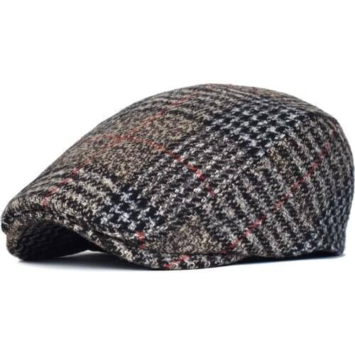 Autumn Winter Newsboy Ivy Caps Plaid Beret Hats England Gatsby Retro Hat Driver Flat Cap