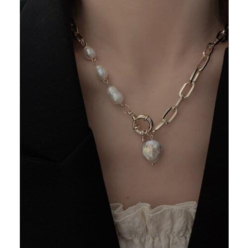 Baroque Real Freshwater Pearl Necklace Female Design Sense Luxury Sweater Chain Necklace