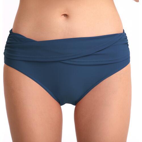 2020 new Swimming trunks womens briefs solid color sexy hips slim folds waist swim trunks