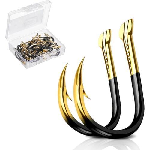 DONQL 50pcs/lot Fishing Hooks Tungsten Steel Single Circle Fishhook 1#-15# Barbed Carp Fishing Hooks Sea Accessories Tackle