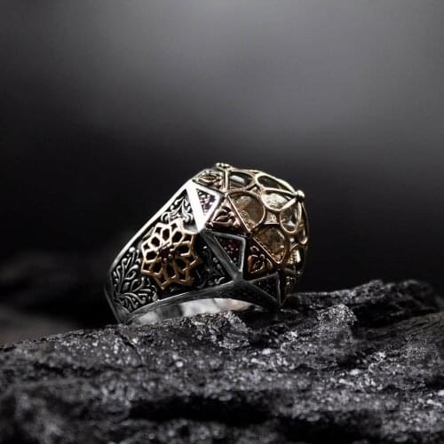 MEN 'S RING OTTOMAN NOSTALJİ 925 STERLING SILVER SPECIAL ACCESSORIES JEWELRY SOPHIA MOSQUE FİGÜR