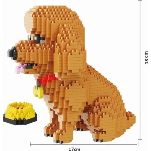 Dog Diamond Blocks Pet Store Decoration Animal DIY Building Toy Husky Assembly Children Toys Bulldog Model Brinquedos Kids Gift