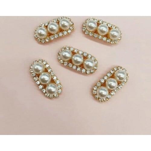 Alloy DIY Pearl Rhinestone Arch Bridge Jewelry Buttons DIY Parallel Bars Hair Accessories Headwear Apparel Decoration