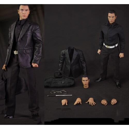 In Stock Collectible 1/6 ZH001 HK CID Senior Inspector Donnie Yen Sir Double Head Sculpt Version Action Figure for Fans Gifts