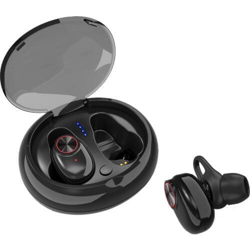 V5 TWS Bluetooth Headset True Wireless Earbus with QI-Enabled Wireless Charging Case IPX6 Waterproof Long Lasting