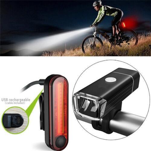 Bicycle light set Bike Bicycle Lights USB LED Rechargeable Set Mountain Cycle Front Back Headlight A1