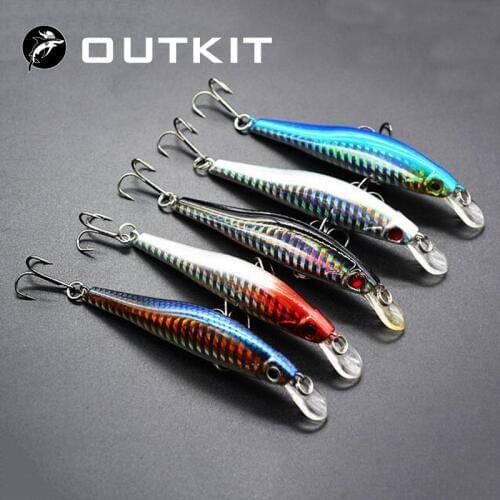OUTKIT Laser Minnow Fishing Lure Sinking Artificial Hard Bait 3D Eyes 9.8cm 12g Fishing Wobblers Crankbait Lifelike Minnows