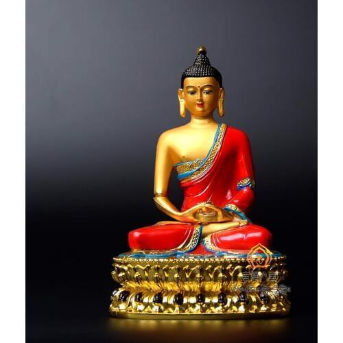 Eight Auspicious Symbols Vajrauana Esoteric Buddhism Alloy Coloured Drawing Triratna Buddha Amitabha Medicine Buddha Figurine