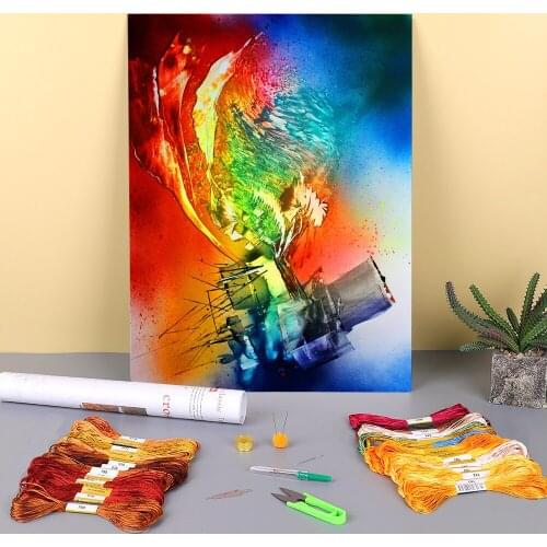 Landscape Pre-Printed 11CT Cross-Stitch Patterns Embroidery DMC Threads Handicraft Craft Hobby Knitting Counted Jewelry Decor
