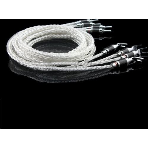 Y-8 Silver plated Hifi 8ag Speaker Cable 7N OCC HIFI Speaker cable 1.5m 2m 2.5m