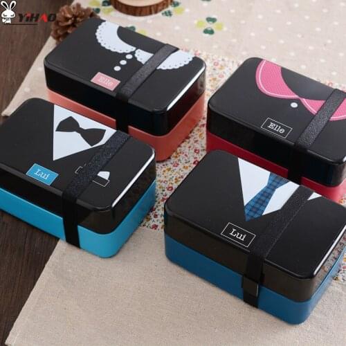 YiHAO 730ML High Quality Four Colors Lunch Box Heat Resistant Cute Clothe Square Shape Cartoon Lunch Box Kitchen tool