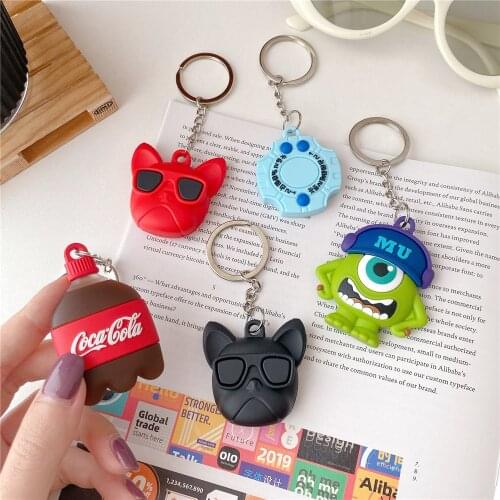Protection Cover Cartoon cute silicone Bulldog Avocado For Apple Airtags Case For Apple Locator Tracker Anti-lost Keychain Cover
