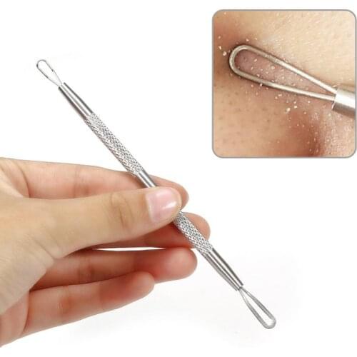 1 Pcs Stainless Steel Blackhead Remover Tool Face Massage Whitehead Pimple Spot Comedone Acne Extractor Face Skin Care Massager
