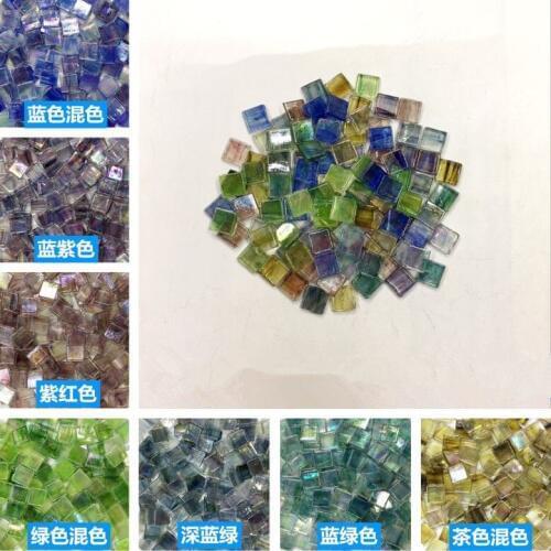 100g/50pcs 15 X 15mm Fancy Quartz Glass Mosaic DIY Hobbies Mosaic Tile Tiny Mini Craft Material