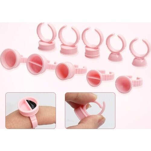 100pcs Disposable Pink Plastic Tattoo Ink Ring For Eyebrow Permanent Makeup Tattoo Ink Holder Tattoo Tools Tattoo accessory