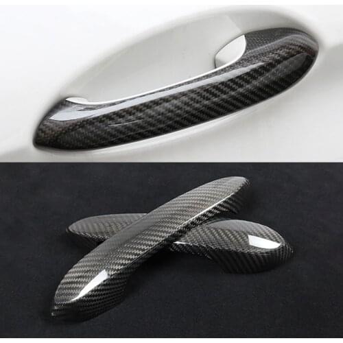 2pcs Real Carbon Fiber Car Exterior Door Handle Grab Cover Trim Sticker Styling For BMW Z4 G29 M4 G82 M8 F91 M40i SDrive 25i M