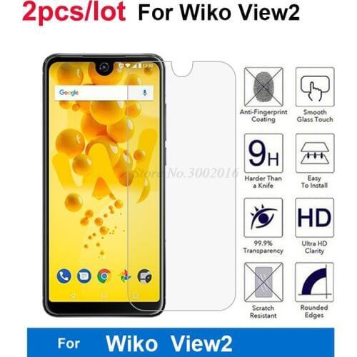2PCS Glass For Wiko View2 Tempered Glass 9H 2.5D Premium Screen Protector Film For Wiko View 2 6.0" Mobile Phone Front LCD Film