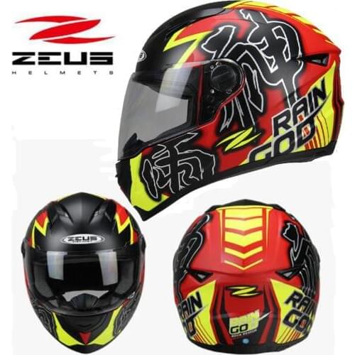 2019 New safety protection cap ZEUS locomotive Full Face Motorcycle Helmet ABS Full Cover Motorbike Helmets with PC lens visor