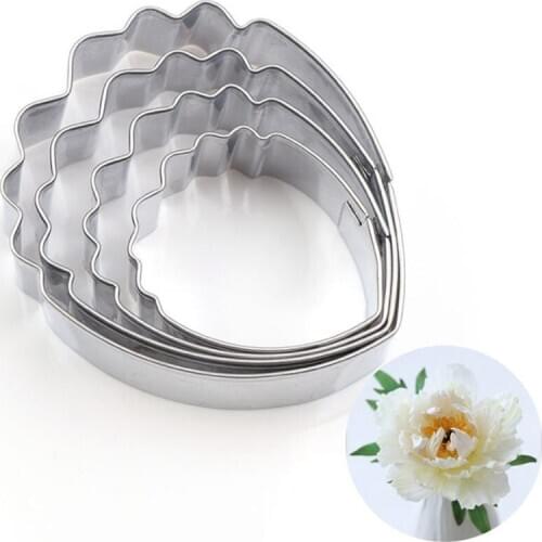 4pcs Peony Flowers Cake Fondant Plunger Cutter Stamping Decorating Mold Biscuit Sugar Craft Baking mould kitchen tools
