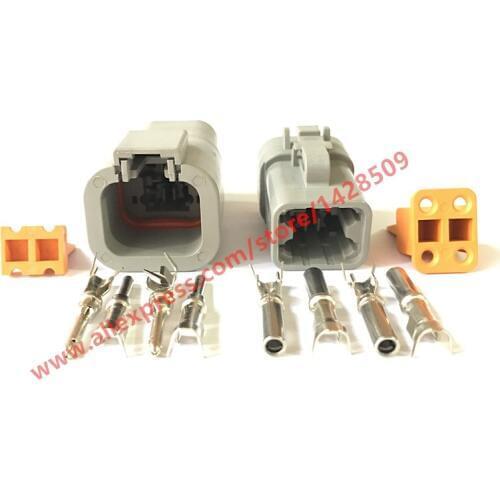 5 Set Deutsch DTP 4 Pin Gray Male Female Waterproof Electrical Auto Connectors Plug DTP06-4S DTP04-4P