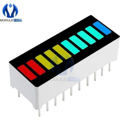 5PCS LED Display Module 10 Segment Bargraph Light Display Module Bar Graph Ultra Bright Red Yellow Green Blue Color Multi-color
