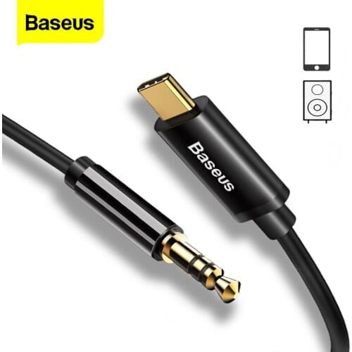 Baseus AUX Audio Cable USB Type C to 3.5mm Jack Speaker Cable For Headphone Headset AUX Cord Adapter For Xiaomi Samsung Huawei
