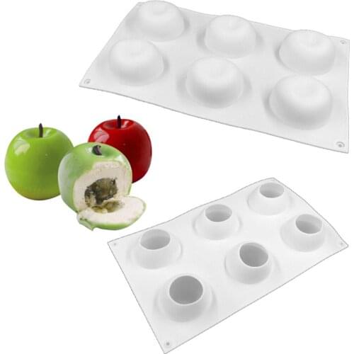 6 Cavity Mousse Cake Mold Silicone Pudding Mold Chocolate Fondant Patisserie Candy Mould Dessert Make Tool Baking Accessories