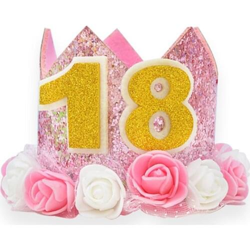 Happy First Birthday Party Hats Decor Cap One Birthday Hat Princess Crown Year Old Number Baby Kids Hair Accessory