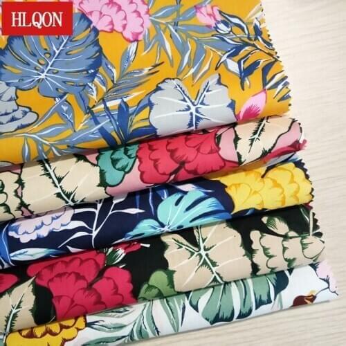 HLQON cotton printed small flower fabric used for sewing patchwork Textile women dress clothing skirt shoe by 100x150cm