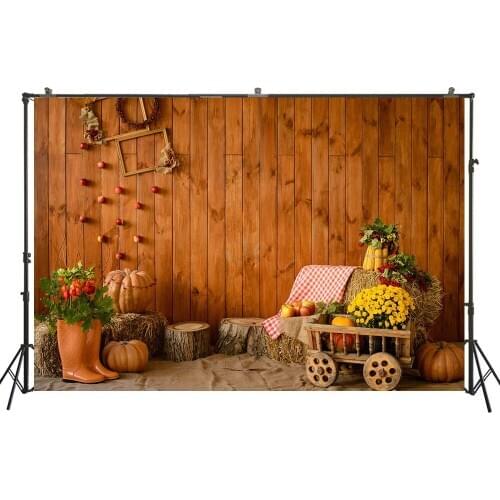 HUAYI Photography Backdrop Autumn Halloween Pumpkins Baby Child Birthday Customize Photo Background Studio Portraits Photocalls