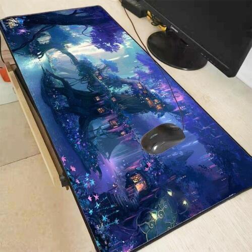 Mairuige Blue Tree Space Fantasy Gaming Mouse Pad Lock Edge Large Mouse Mat Computer Laptop Mouse Pad for CS GO Dota 2 LOL