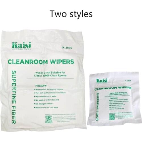 Kaisi 50Pcs 200Pcs/Bag Cleanroom Wiper Non Dust Cloth Dust Free Paper Clean Phone LCD Repair Tool for Class1-10000 Clean Rooms