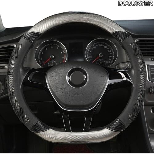 DOODRYER Carbon Fiber Leather Car Steering Wheel Cover For Chevrolet Cruze Captiva Lacetti Aveo Niva Spark Sonic Trax Camaro