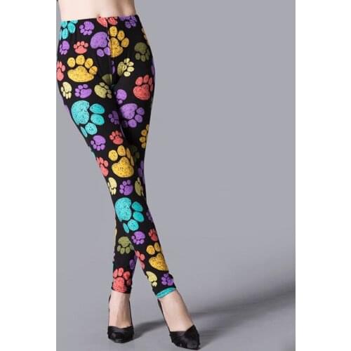 CUHAKCI Printed Leggings Women Workout Polyester High Waist Leggins Fitness Gym Activewear Pencil Pants