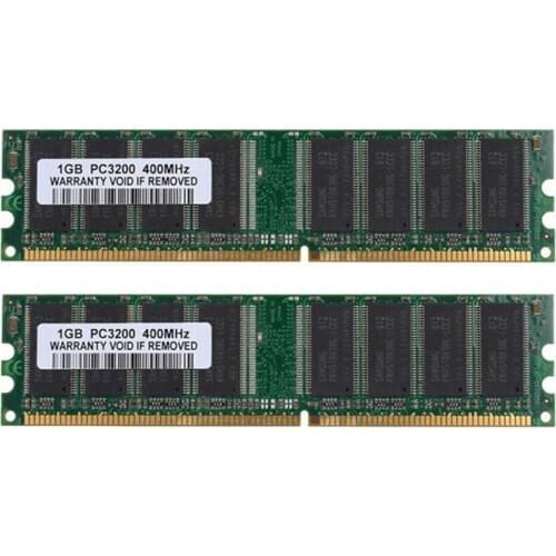 HOT-2 Pieces of 1GB DDR1-400MHz PC Desktop Memory PC1-3200 184Pin Non-Ecc DIMM Ram