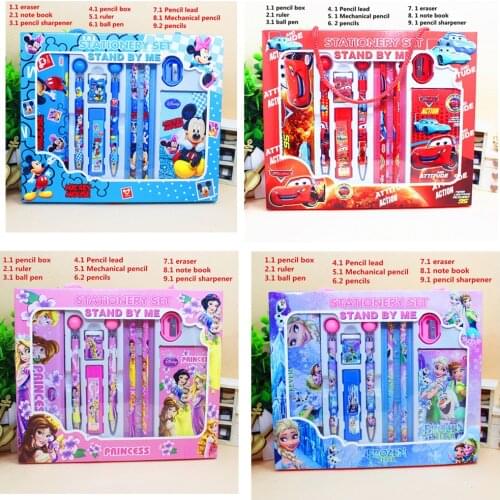New Disney Princess Frozen 10pcs/box happy birthday kids gift childrens Stationery set school gift box
