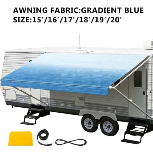 VEVOR RV Awning 15-20Ft Fabric Canopy Durable 15oz Vinyl Roller Tube Van SUV Camper Trailer Patio Camping Car Side Sunshade Tent