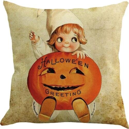 Happy Halloween 45cmX45cm Pillow Cases pumpkin Happy Fall Yall Linen pillowcases decorative fronha travesseiro Wholesalw S*70