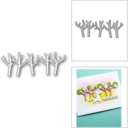 New 2021 Stitched Tree Wood Forest Metal Cutting Dies for DIY Scrapbooking and Card Making Decorative Embossing Craft No Stamps