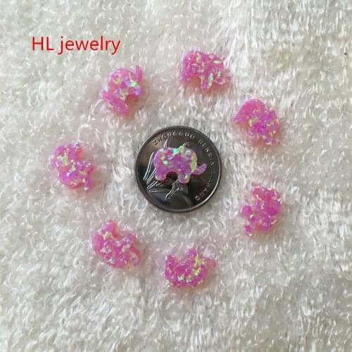 Hill-san Lotus Wholesale 8x11mm Opal Synthetic Pink Fire Opal Elephant Beads