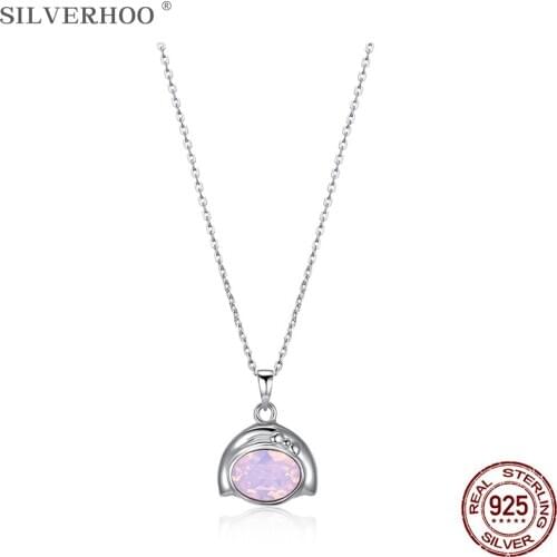 SILVERHOO S925 Sterling Silver Necklaces Virgo Pendant Necklace For Women Luxury Austria Crystal Festival Gift Fine Jewelry New