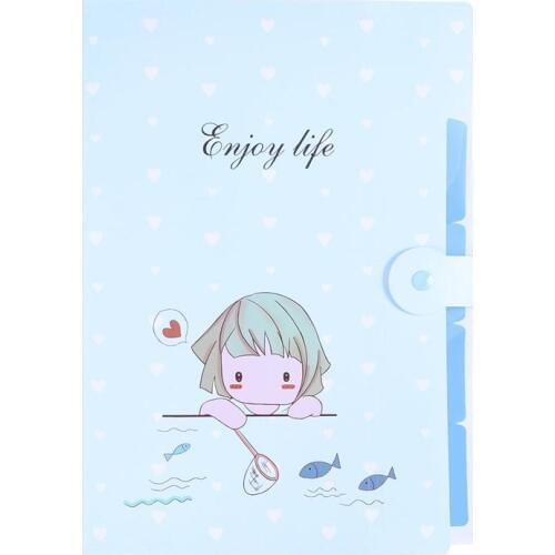 A4 Cute Expanding File Folder Cartoon Document Holder Organ Package Storage Folder for Students School Office Supplies