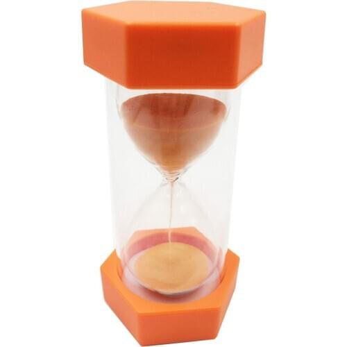 Orange Hexagon Small Sand Timer Hourglass 2 Minutes Kitchen Cooking Timing Tool Kids Educational Toy 13x6.5cm