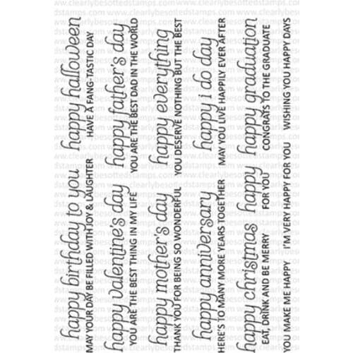 Happy Everything Transparent Clear Silicone Stamp/Seal for DIY scrapbooking/photo album Decorative clear stamp A0393