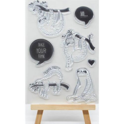 Sloth Transparent Clear Silicone Stamp/Seal for DIY scrapbooking/photo album Decorative clear stamp sheets