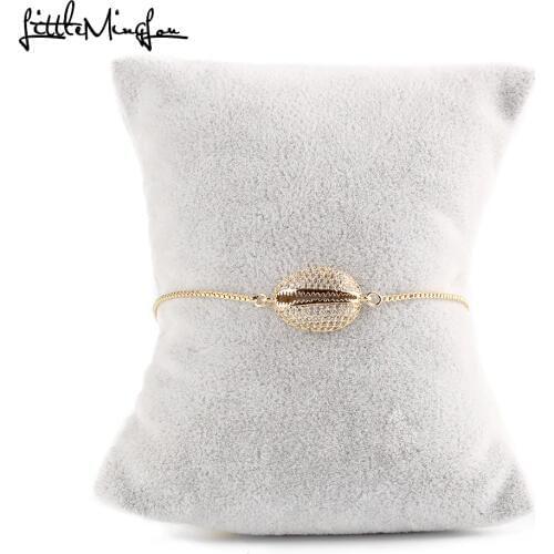 Luxury CZ white zircon shell Charms bracelet Adjustable Link Chain women gift bracelets & bangles for women Jewelry accessories