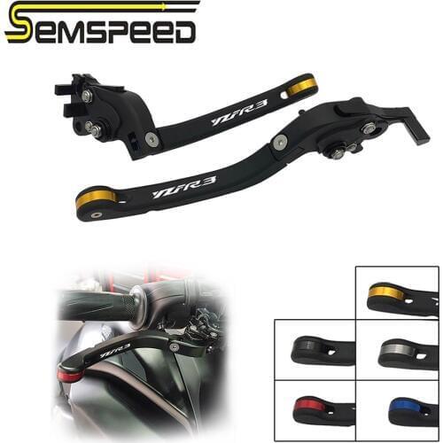 SEMSPEED YZF-R3 LOGO For YAMAHA YZF R3 R 3 YZF-R3 2015 2016-2019 2020 Motorcycle Accessories CNC Foldable Brake Clutch Levers